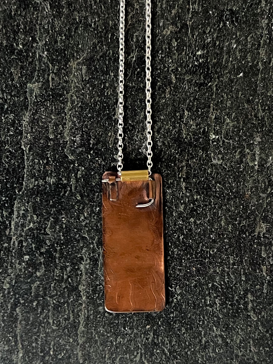 Seaweed Etched Brooch Pendant back