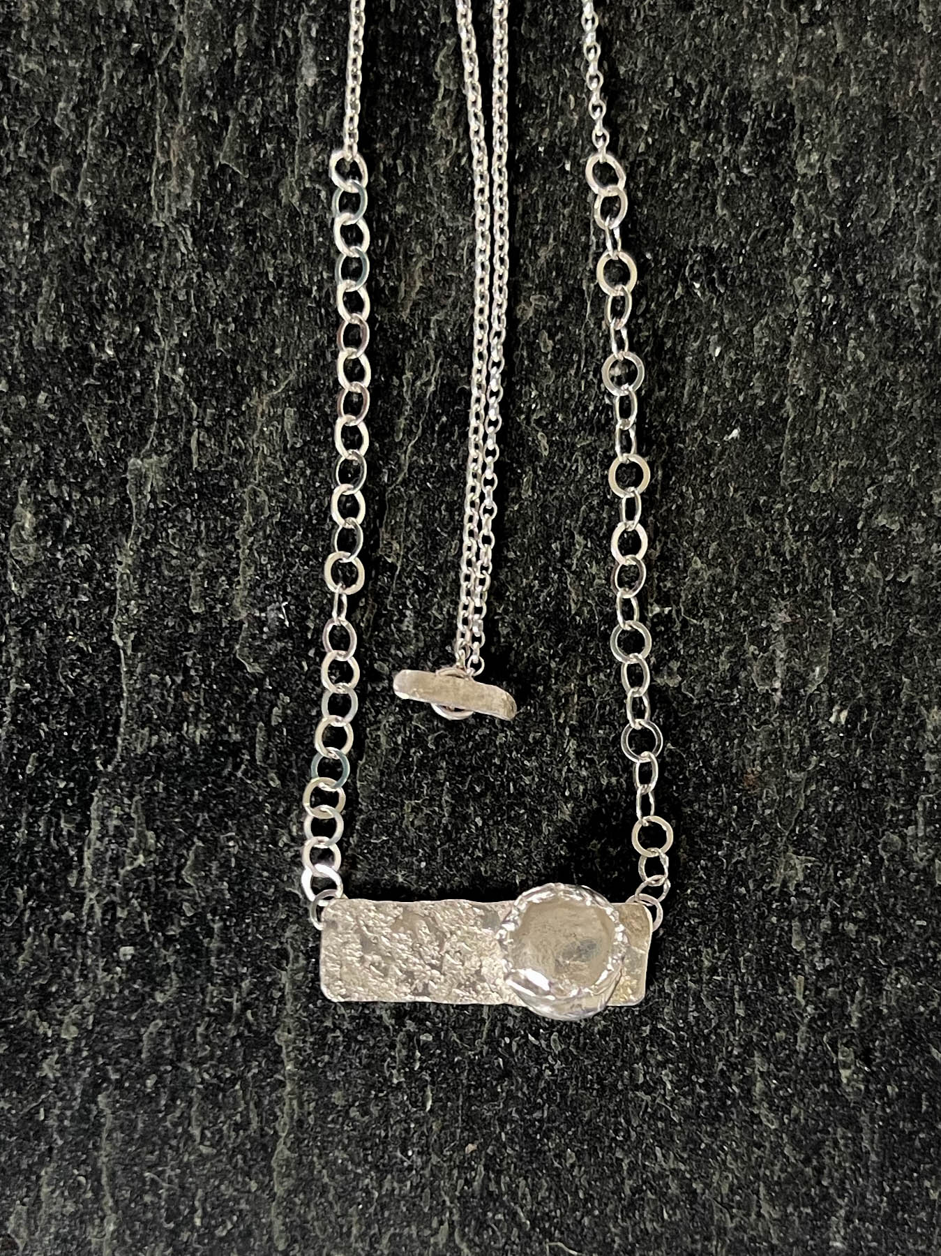 salt cast granite necklace and claspjpg